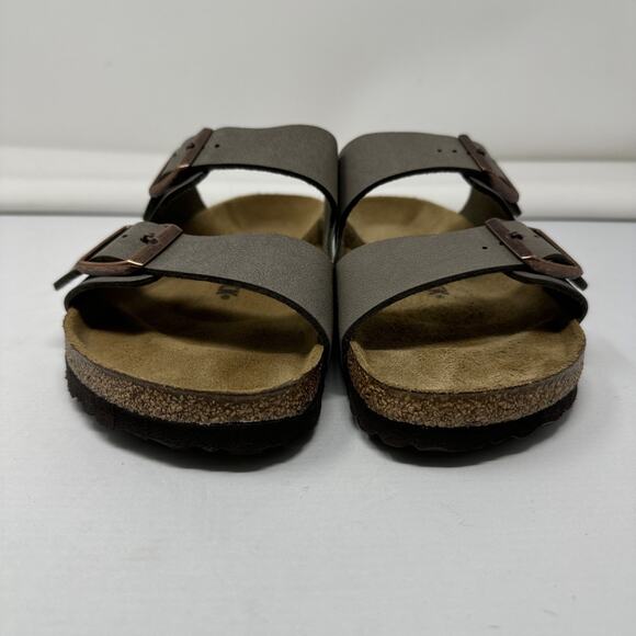 Birkenstock Arizona Slippers Birko Flor Nubuck Stone Size 41 - Picture 2 of 11